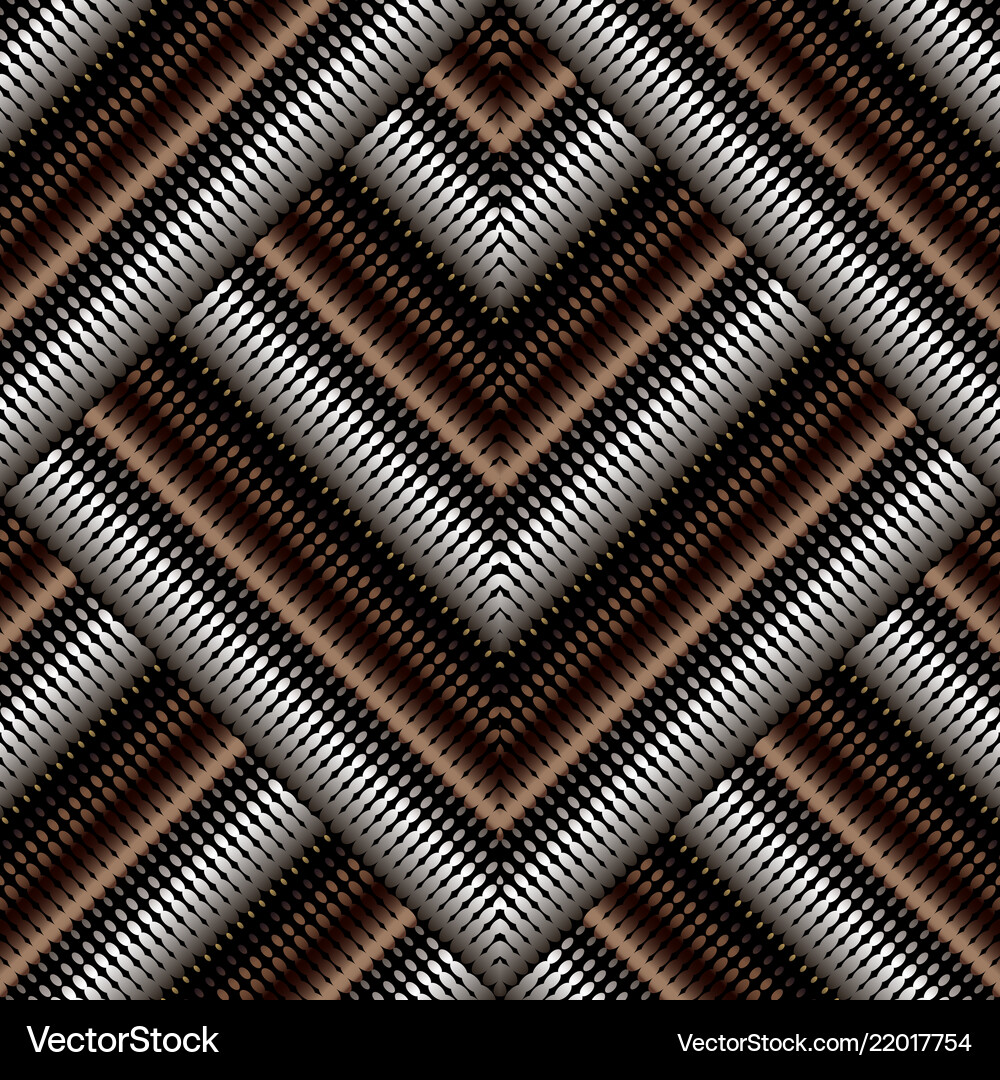 Zigzag halftone geometric 3d seamless pattern Vector Image
