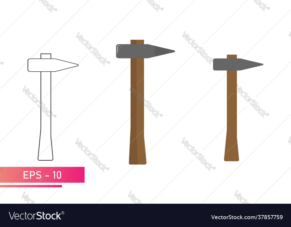 A set hammers with pointed part on one side vector image A set hammers with pointed part on one side