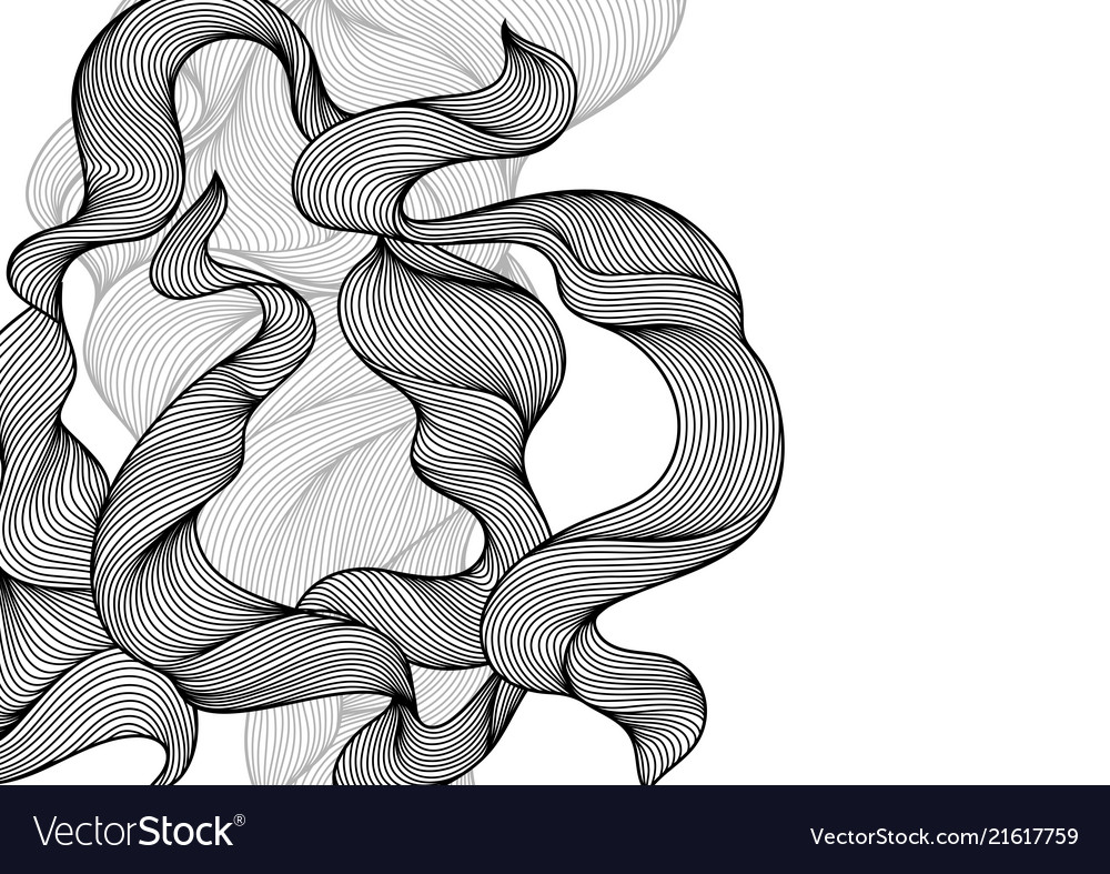 Background with wave line curls Royalty Free Vector Image