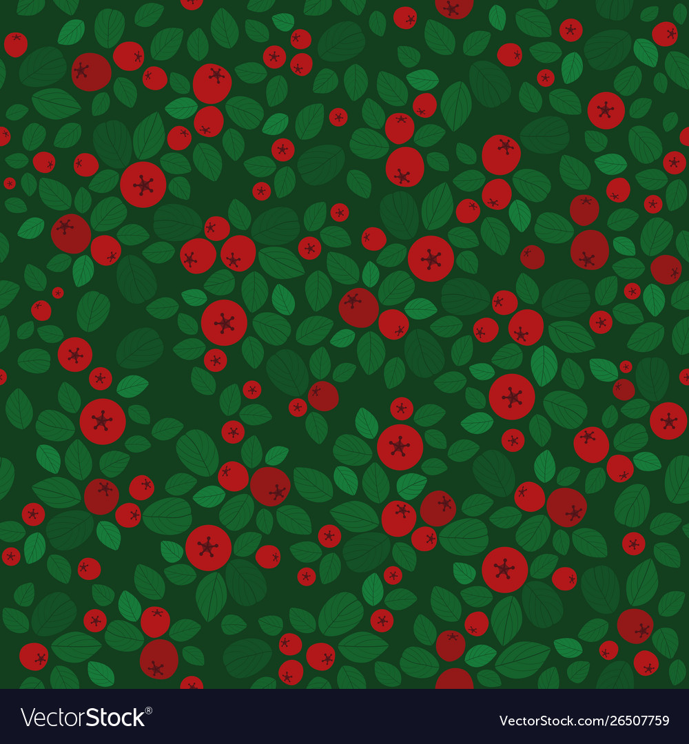 Bearberry cotoneaster with green leaves seamless