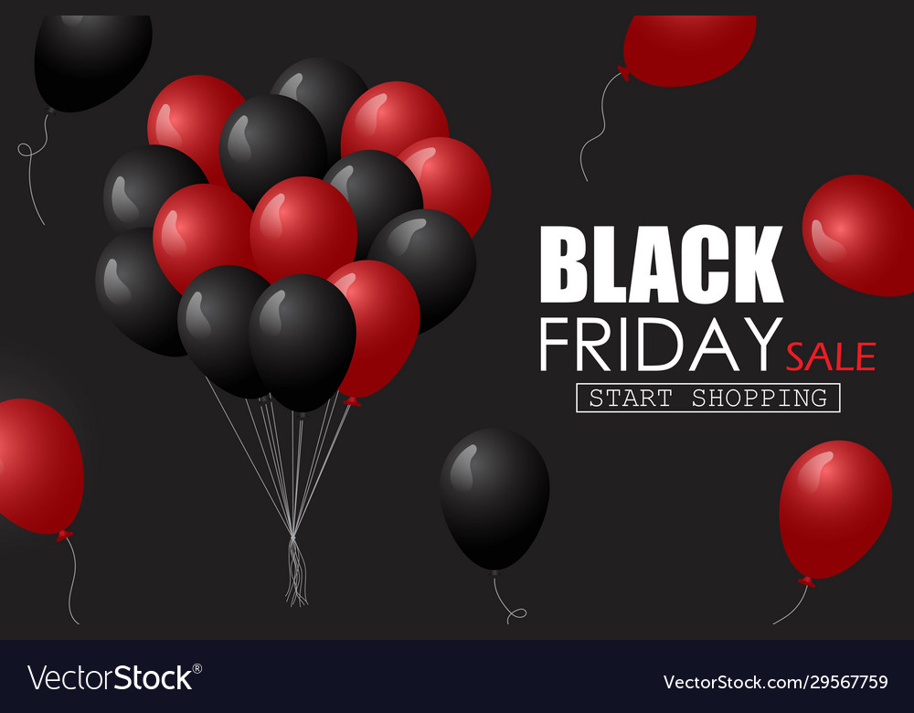 Schwarz Freitag Verkauf Ballons Hintergrund-Design vector image Schwarz Freitag Verkauf Ballons Hintergrund-Design