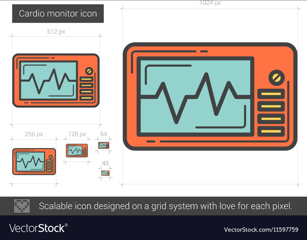 Cardio monitor line icon