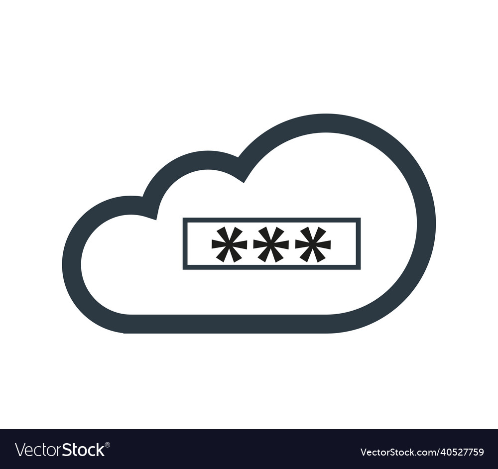 Cloud computing with security icon Vector Image Cloud computing with security icon