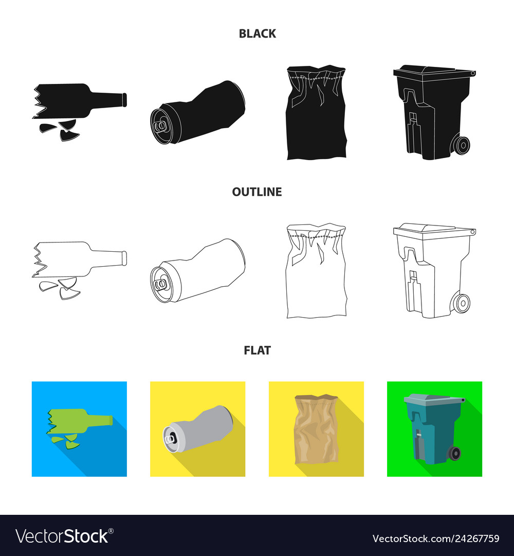 Design of dump and sort sign set vector image Design of dump and sort sign set