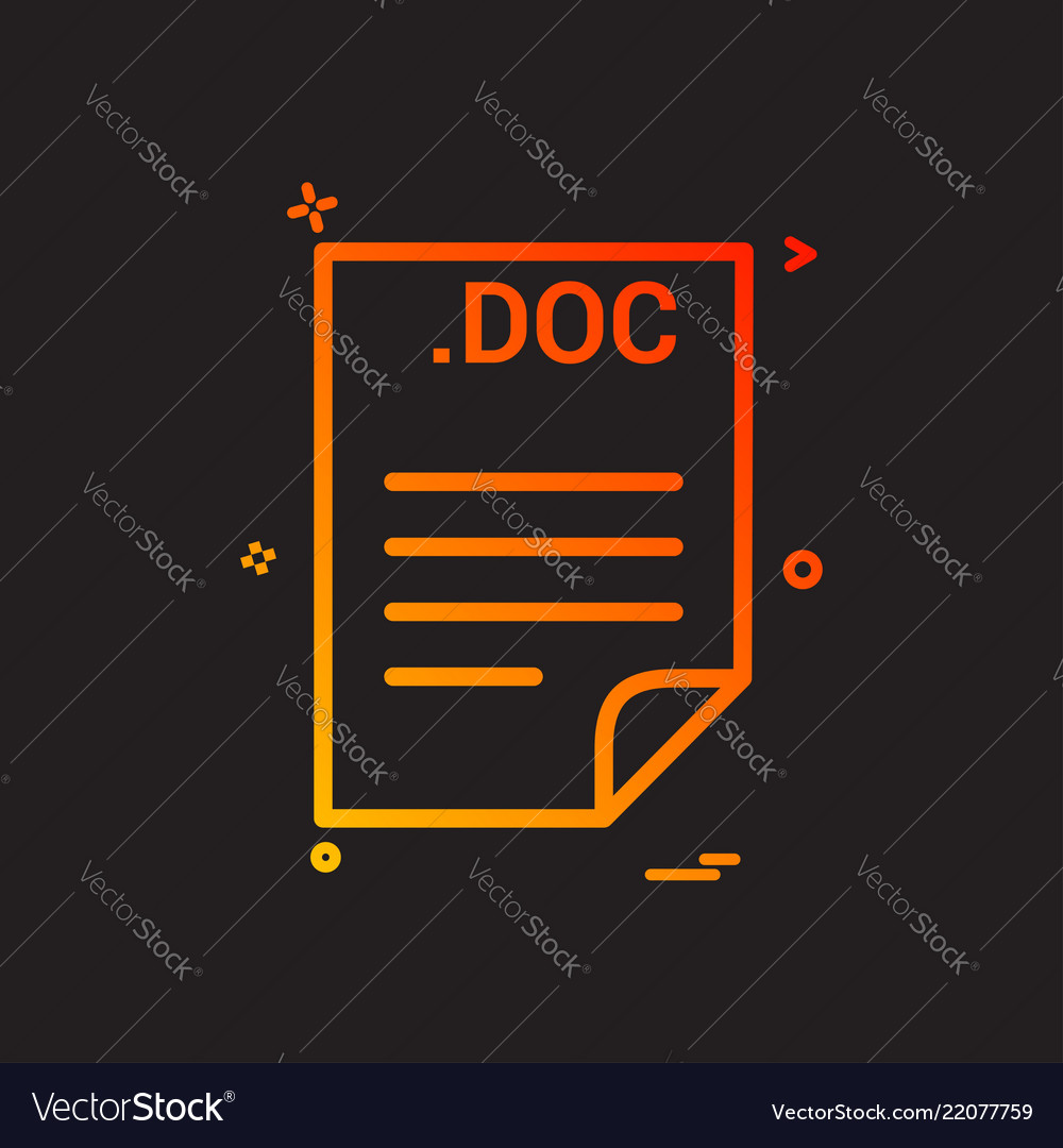 Doc application download file files format icon vector image Doc application download file files format icon