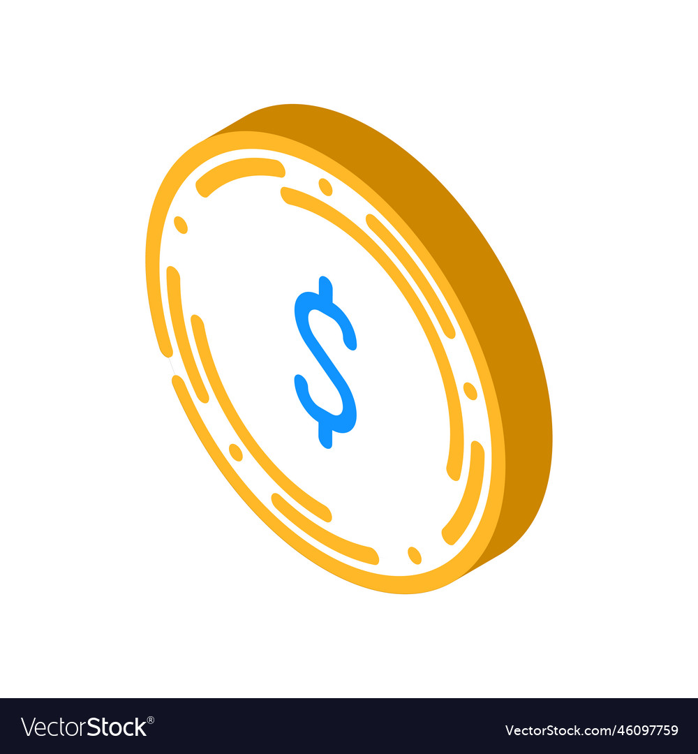 Dollar coin isometric icon