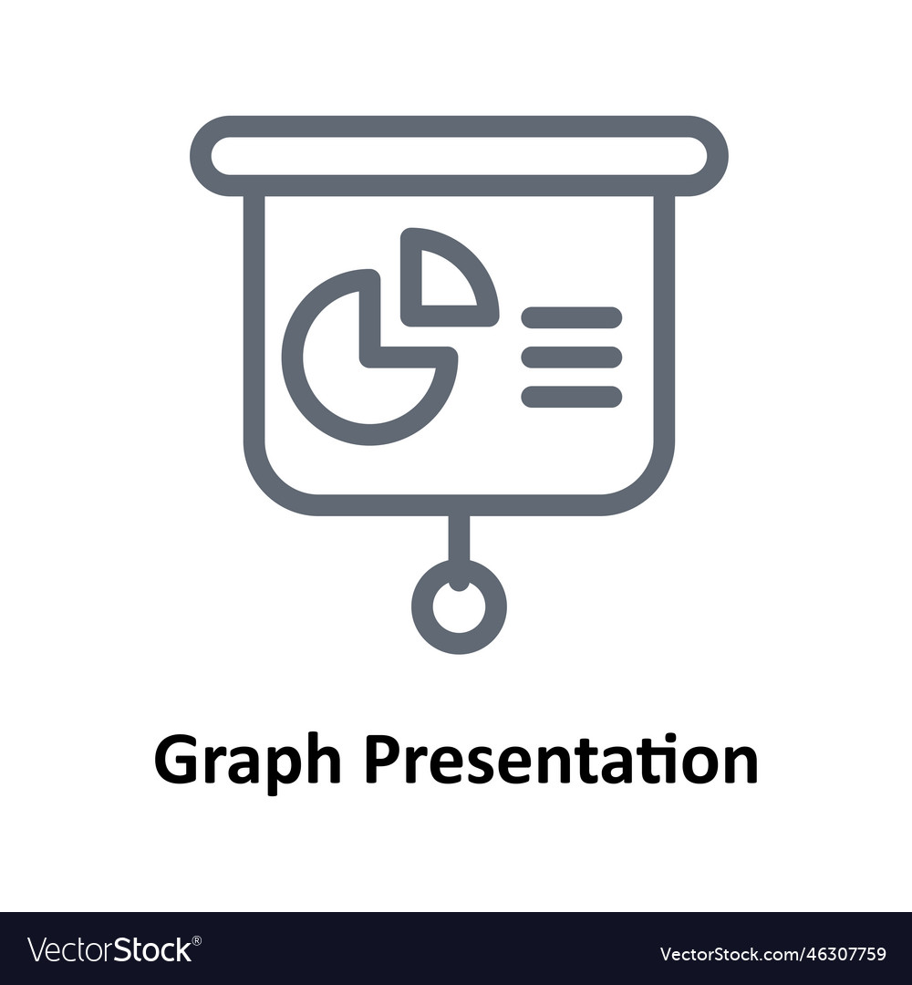 Graph presentation outline icons simple