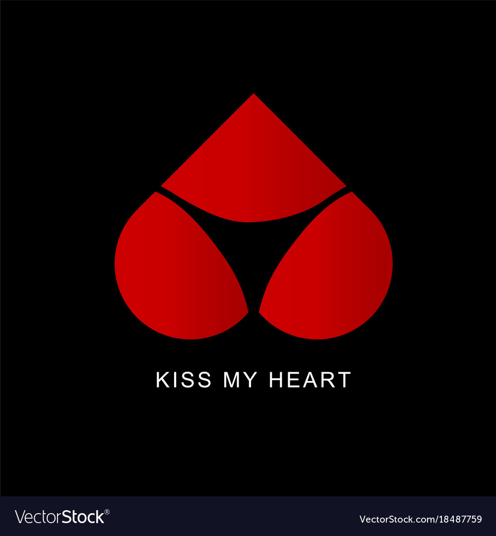 Kiss my heart Royalty Free Vector Image - VectorStock