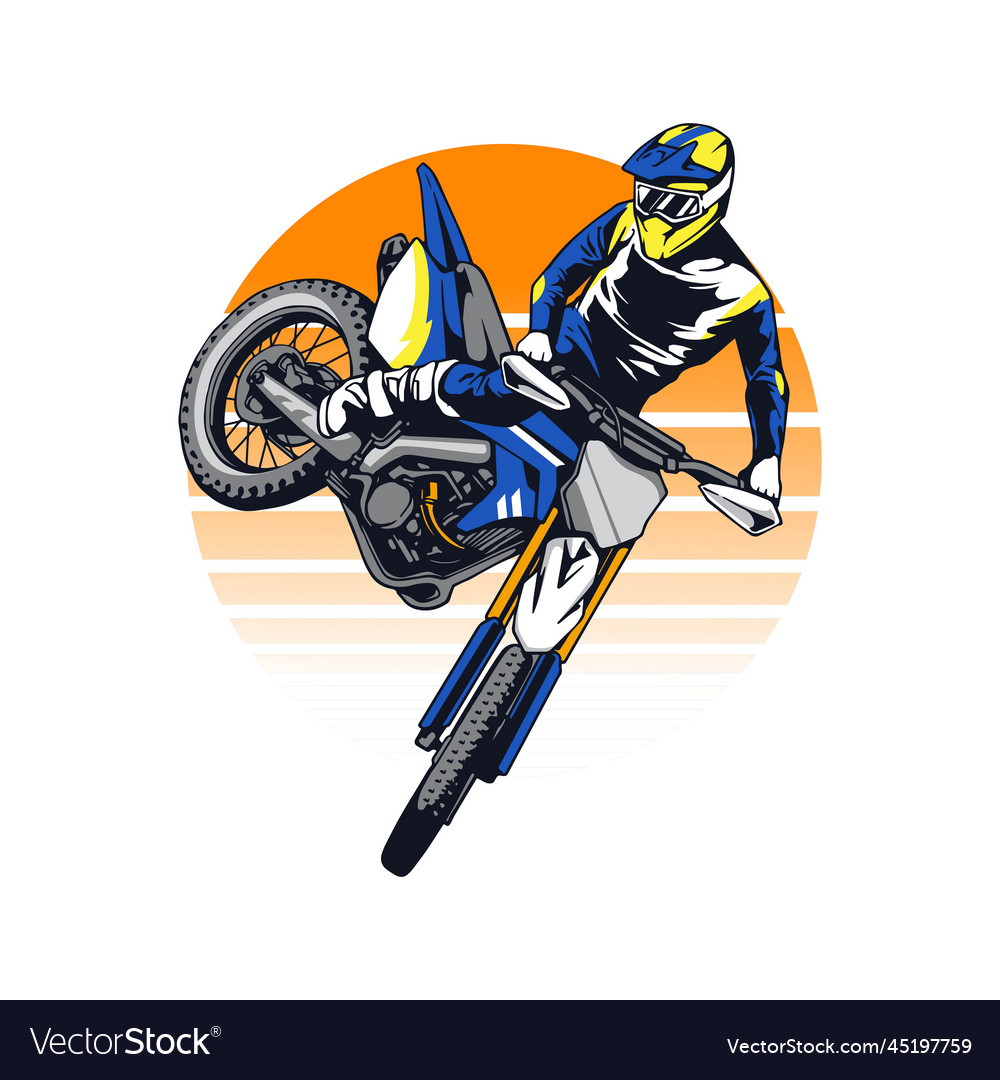 Premium Vector, Motocross illustration designs on solid color