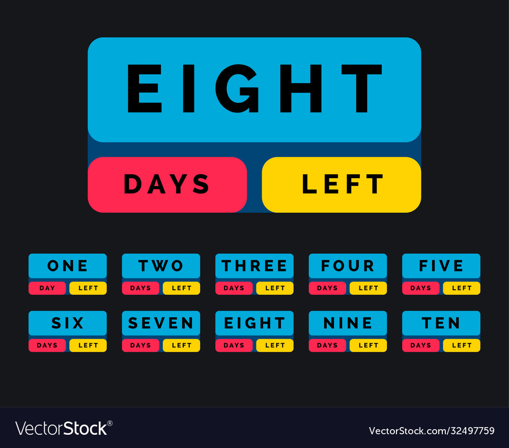 Number days left in button style design