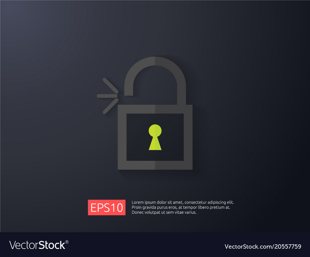 Open padlock icon lock access warning alert