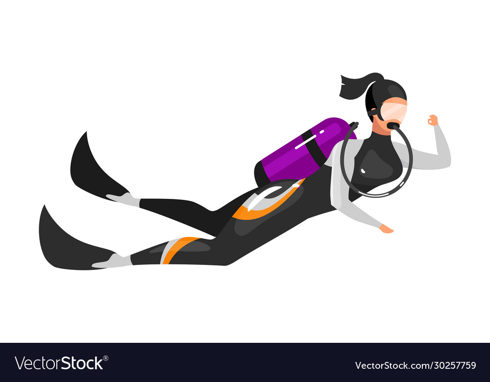 Scuba diving flat underwater Royalty Free Vector Image