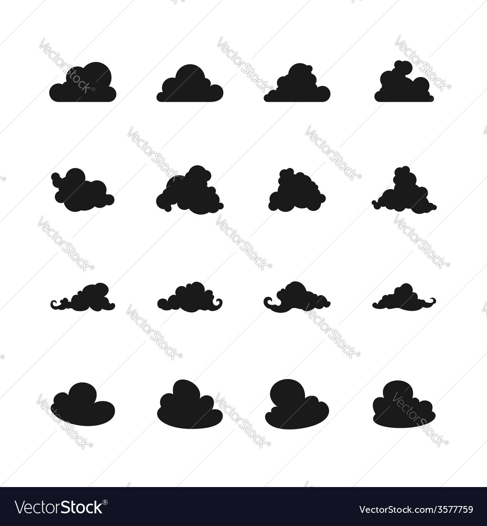 Set of different images clouds