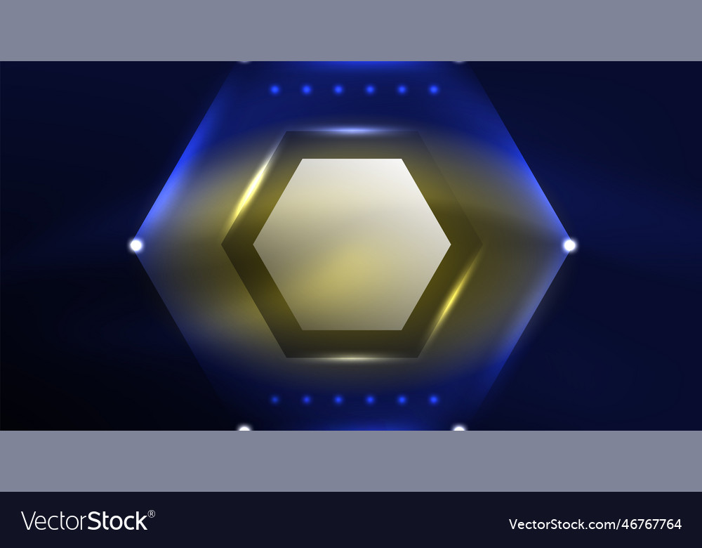 Abstract background neon hexagon