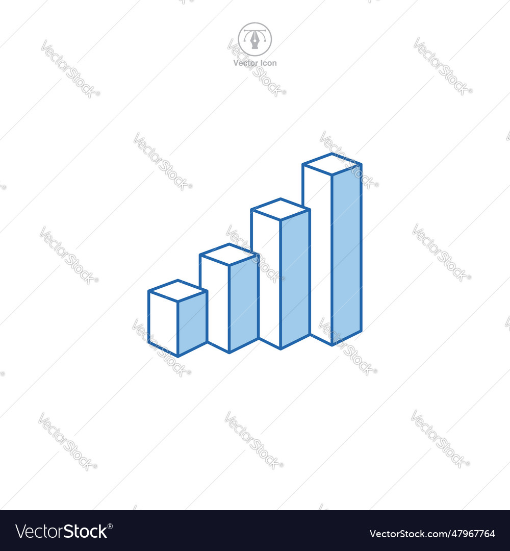 Bar chart icon symbol isolated on white background