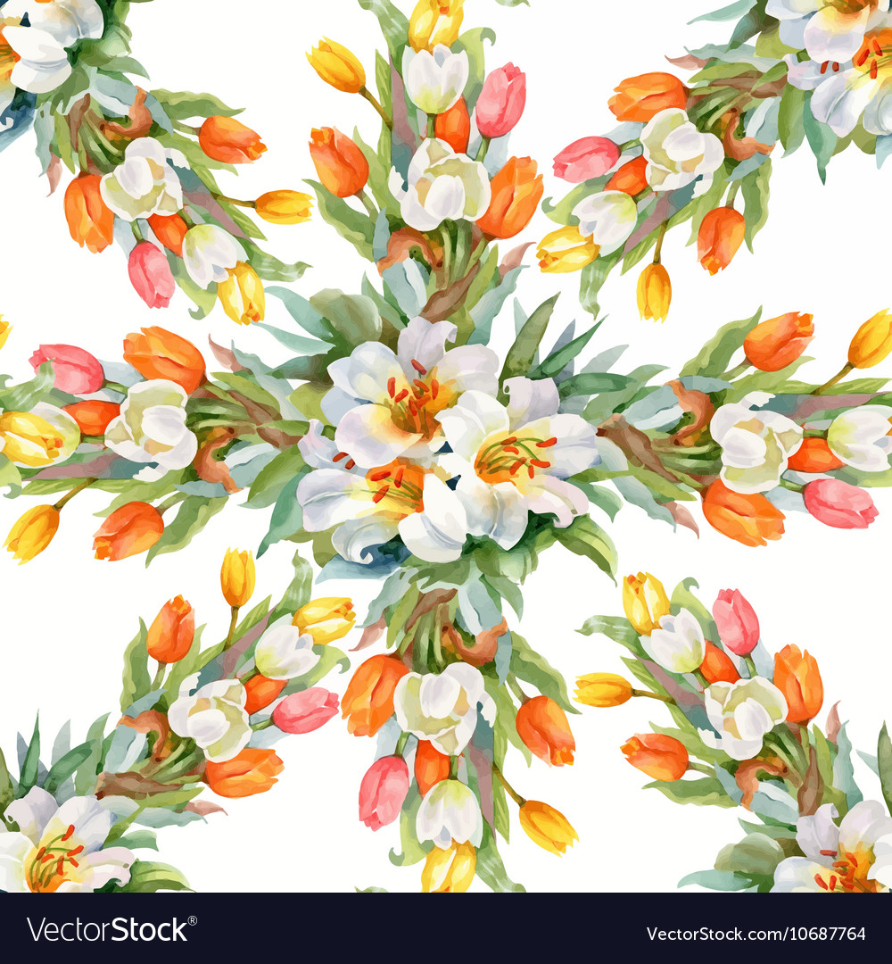 Beautiful watercolor summer garden blooming