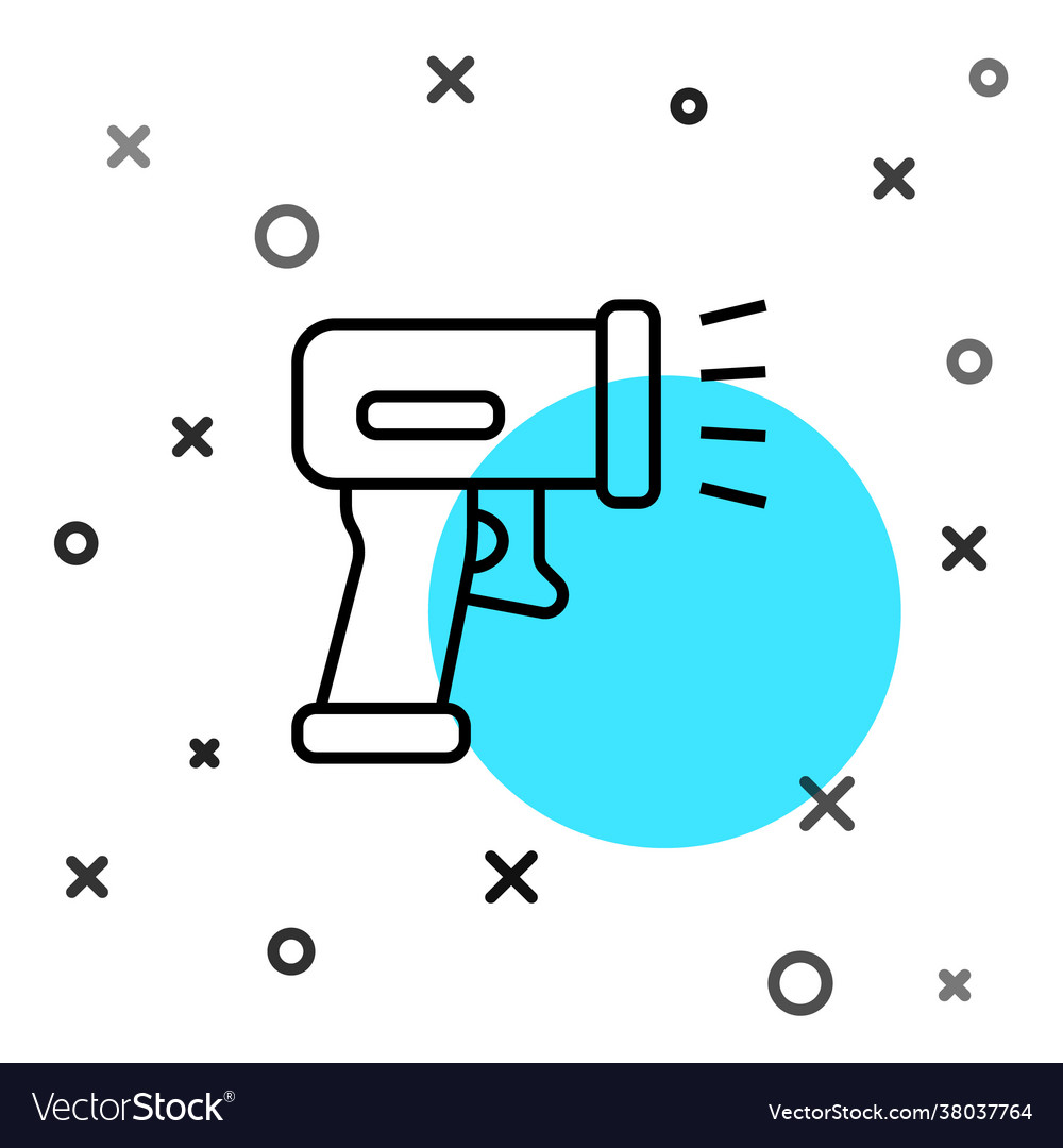 Black line scanner scanning bar code icon isolated vector image Black line scanner scanning bar code icon isolated