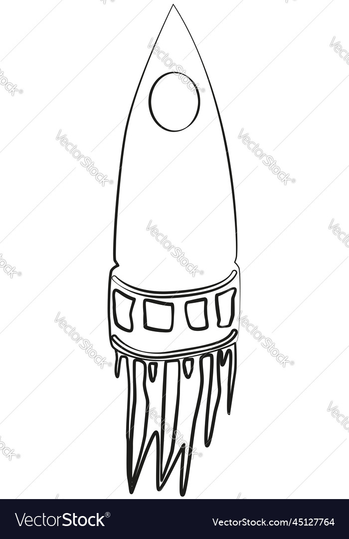Black outline of spaceship with hull like squid vector image Black outline of spaceship with hull like squid