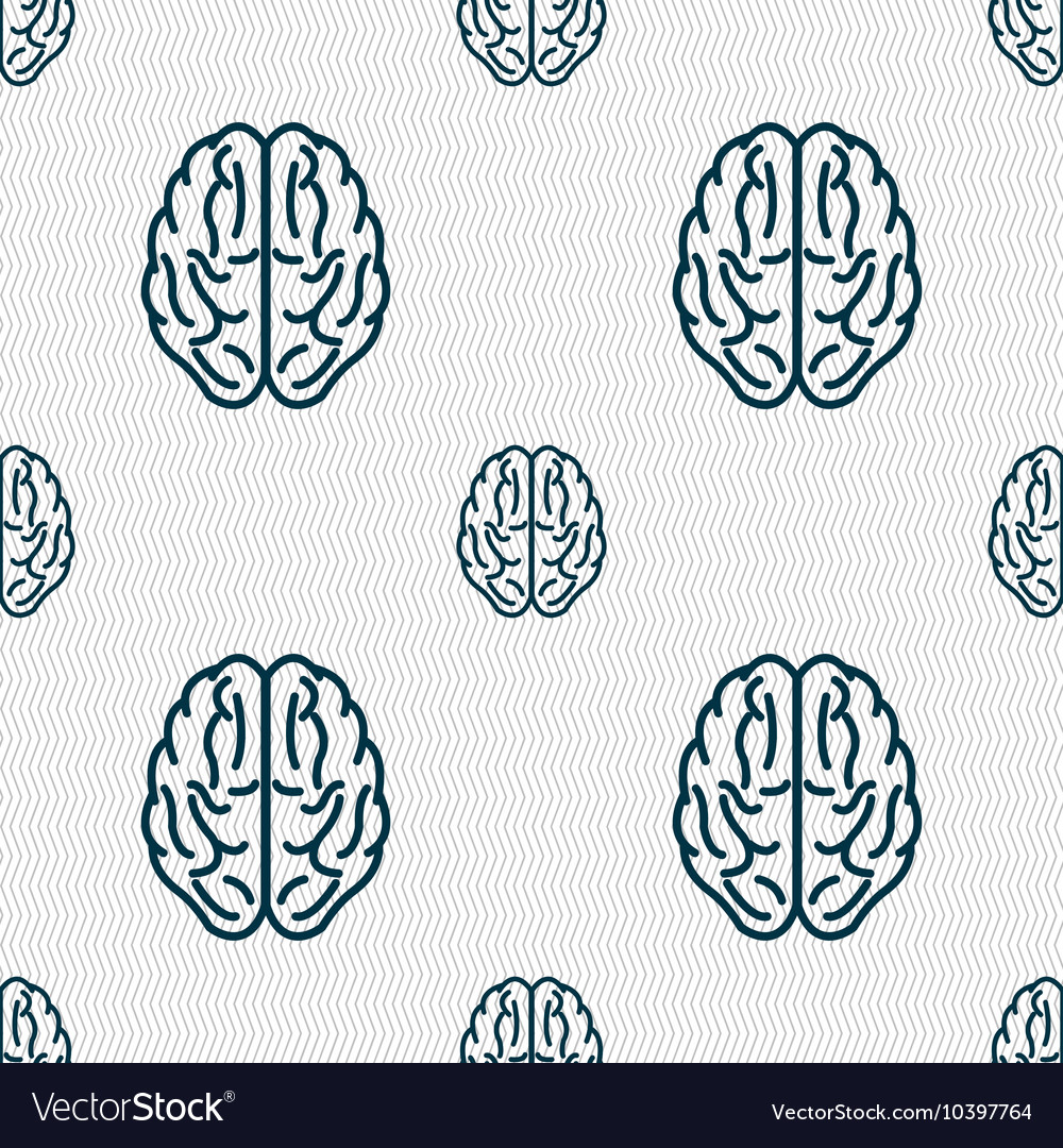 Brain sign seamless pattern with geometric texture