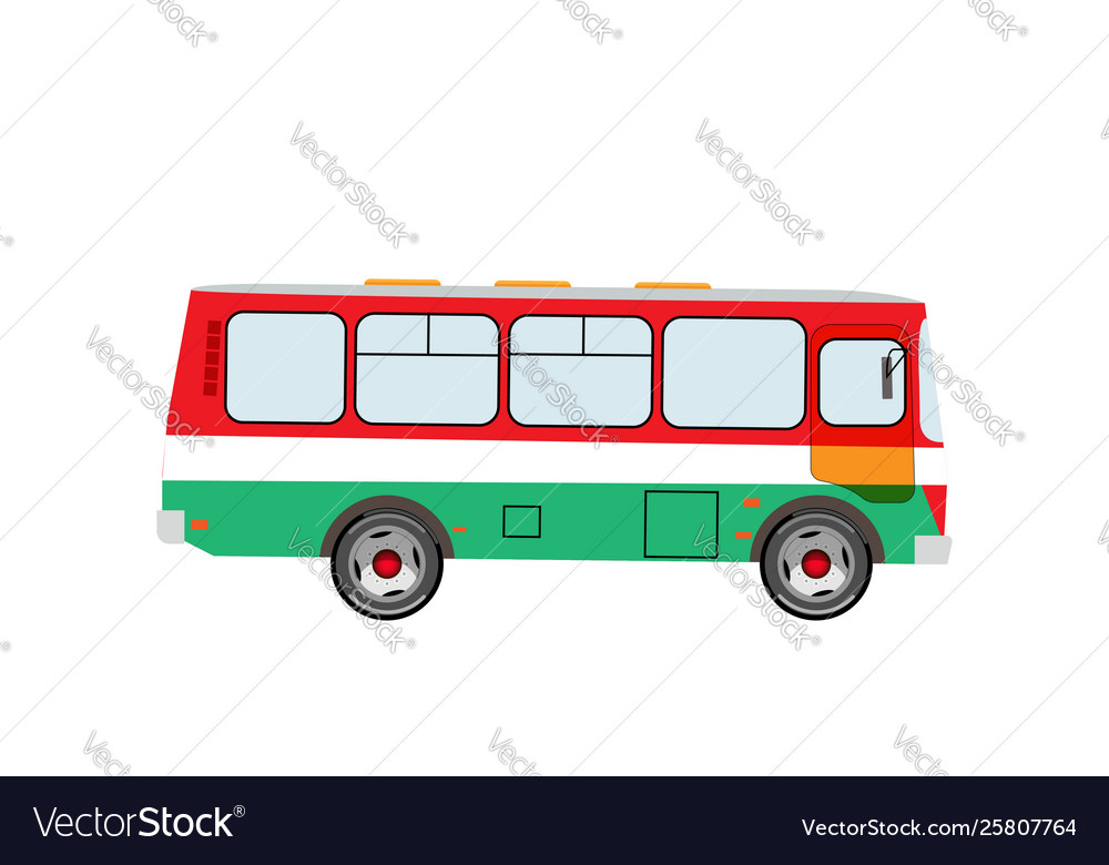 Bus side view on an isolated background
