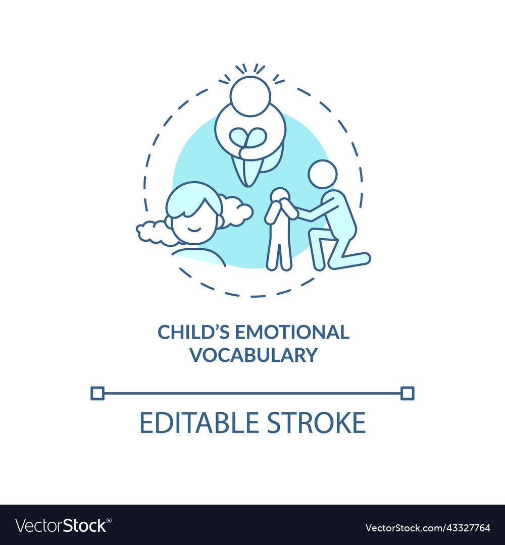 Child emotional vocabulary turquoise concept icon Vector Image