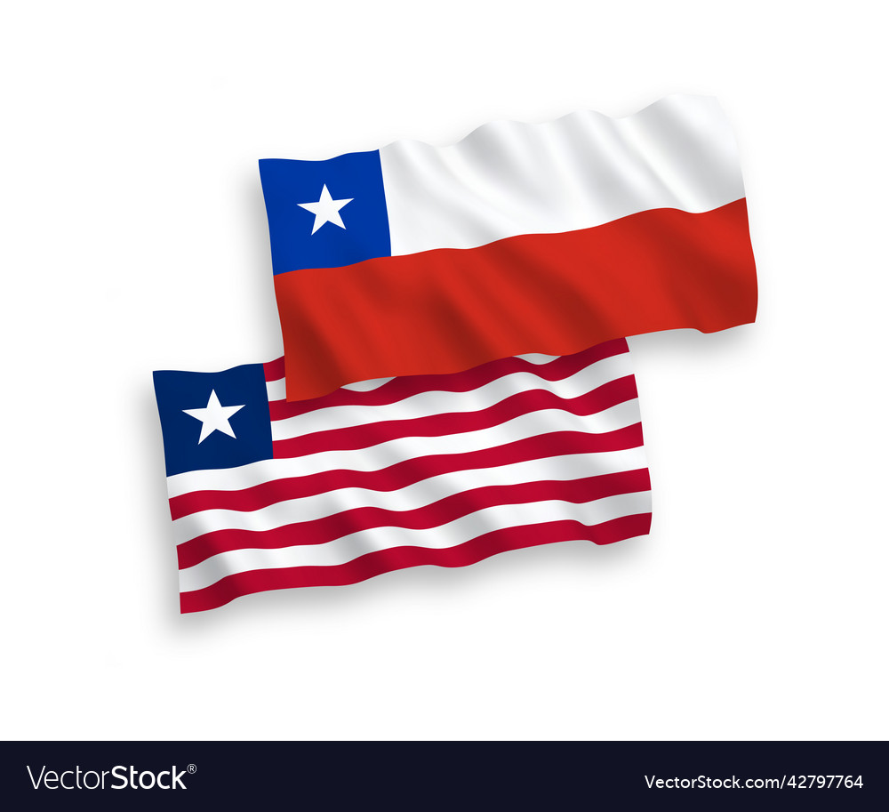 Flaggen von Liberia und Chile auf einem weißen Hintergrund Vector Image Flaggen von Liberia und Chile auf einem weißen Hintergrund