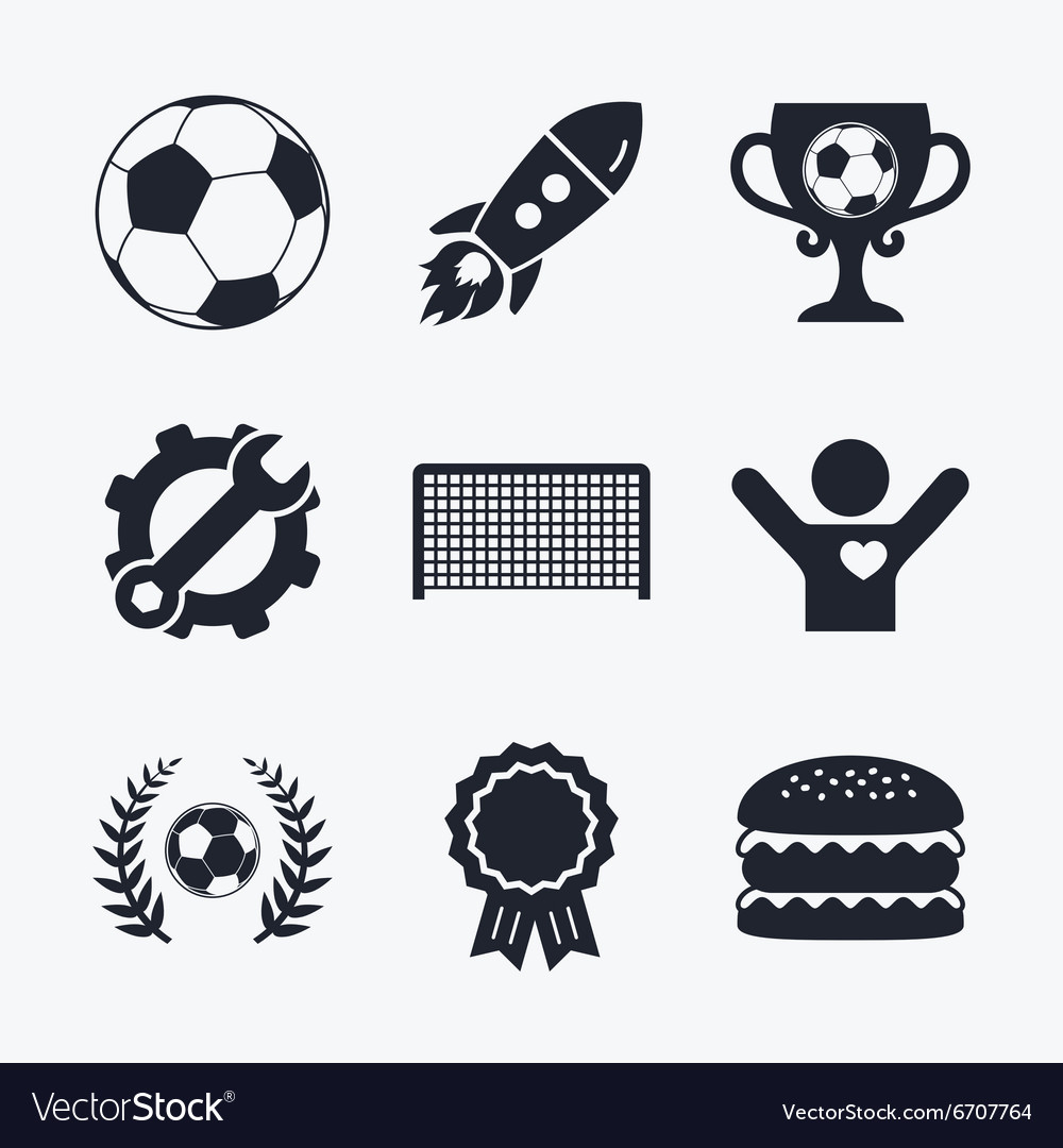 Football icons soccer ball sport