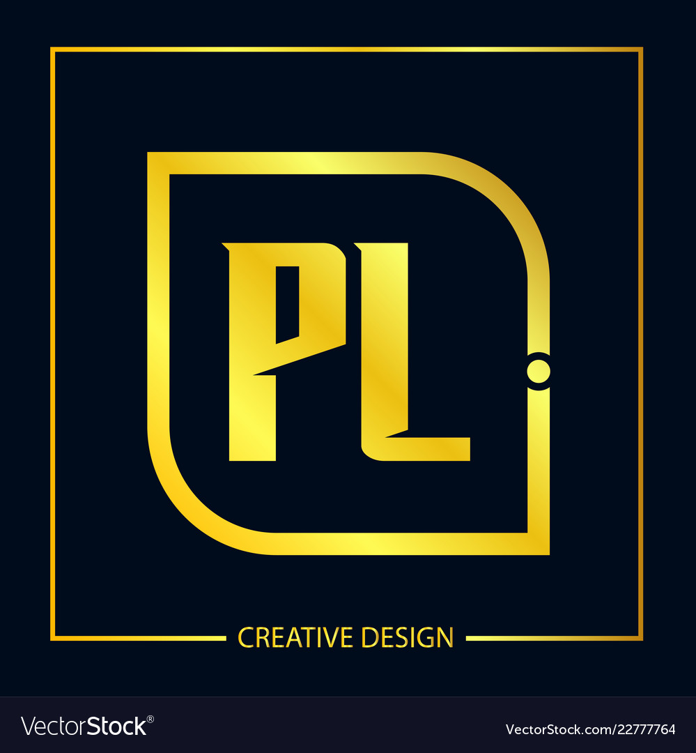 Initial letter pl logo template design Royalty Free Vector