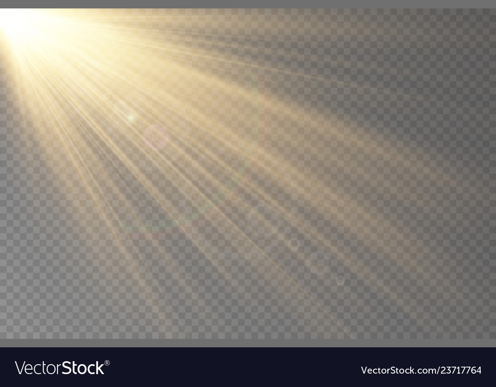 Light flare special effect with rays of