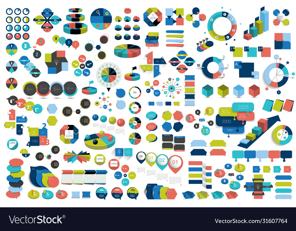 Mega set infographic elements charts graphs