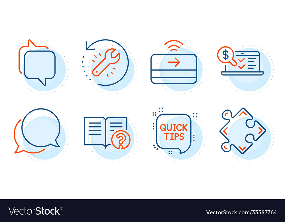Messenger chat message and help icons set