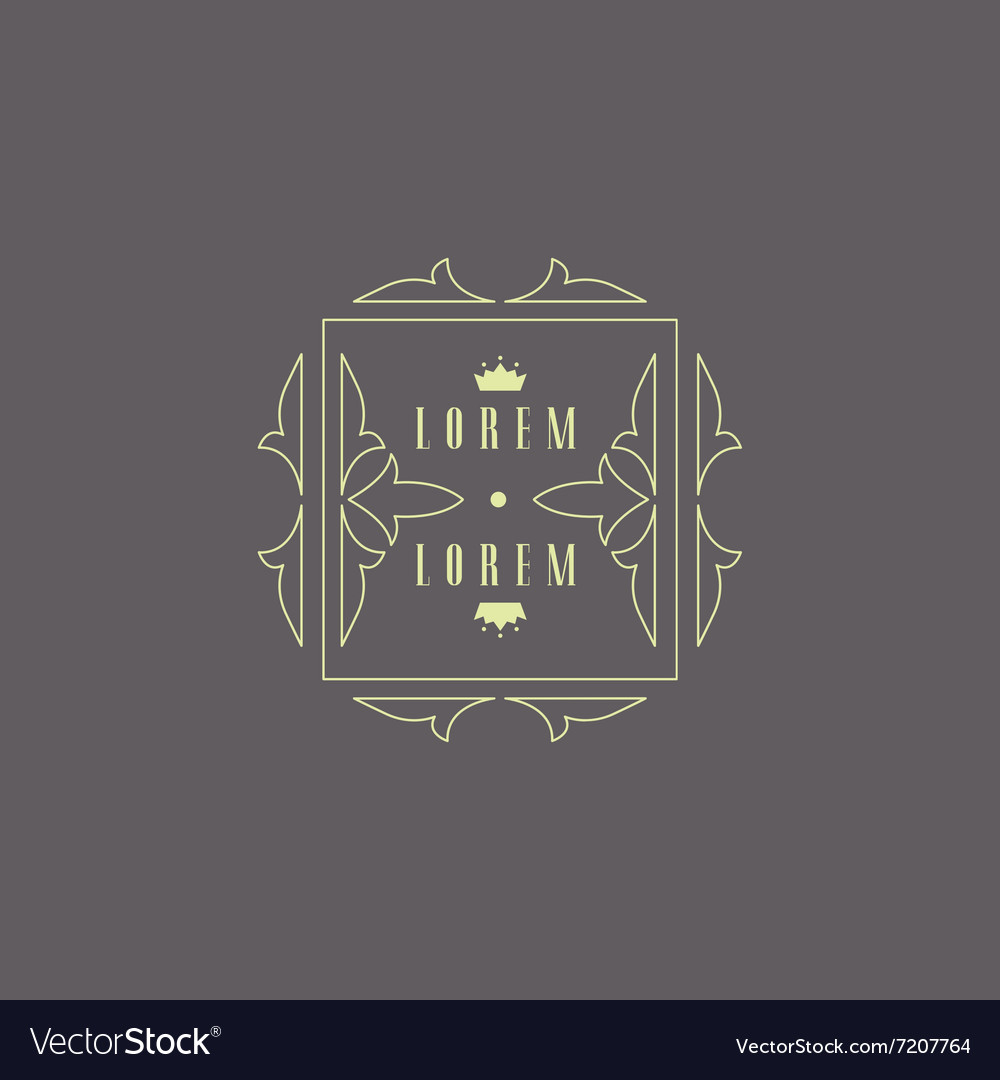 Monogram design template with crown