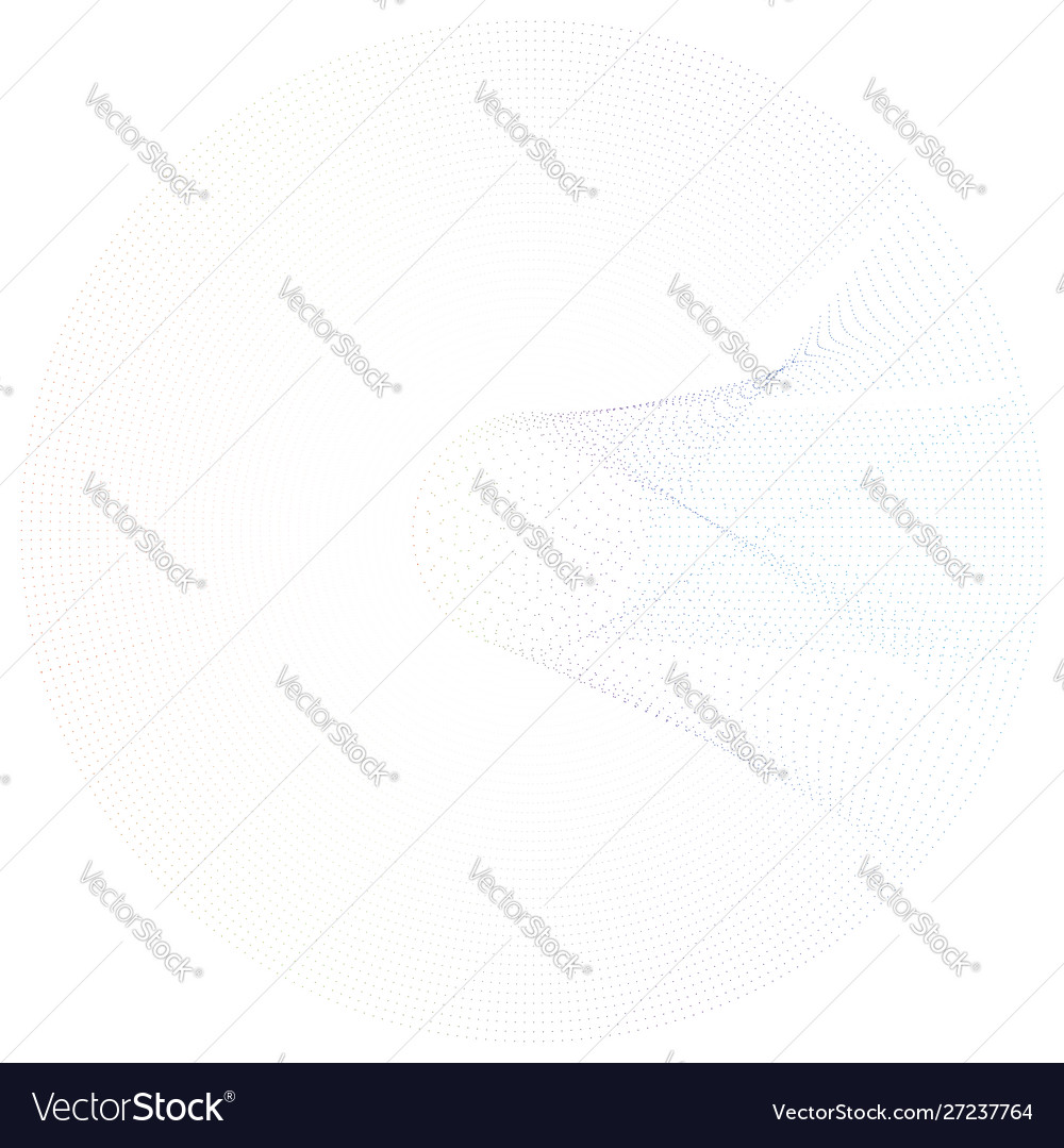 Radial element with random dots circles rings vector image Radial element with random dots circles rings