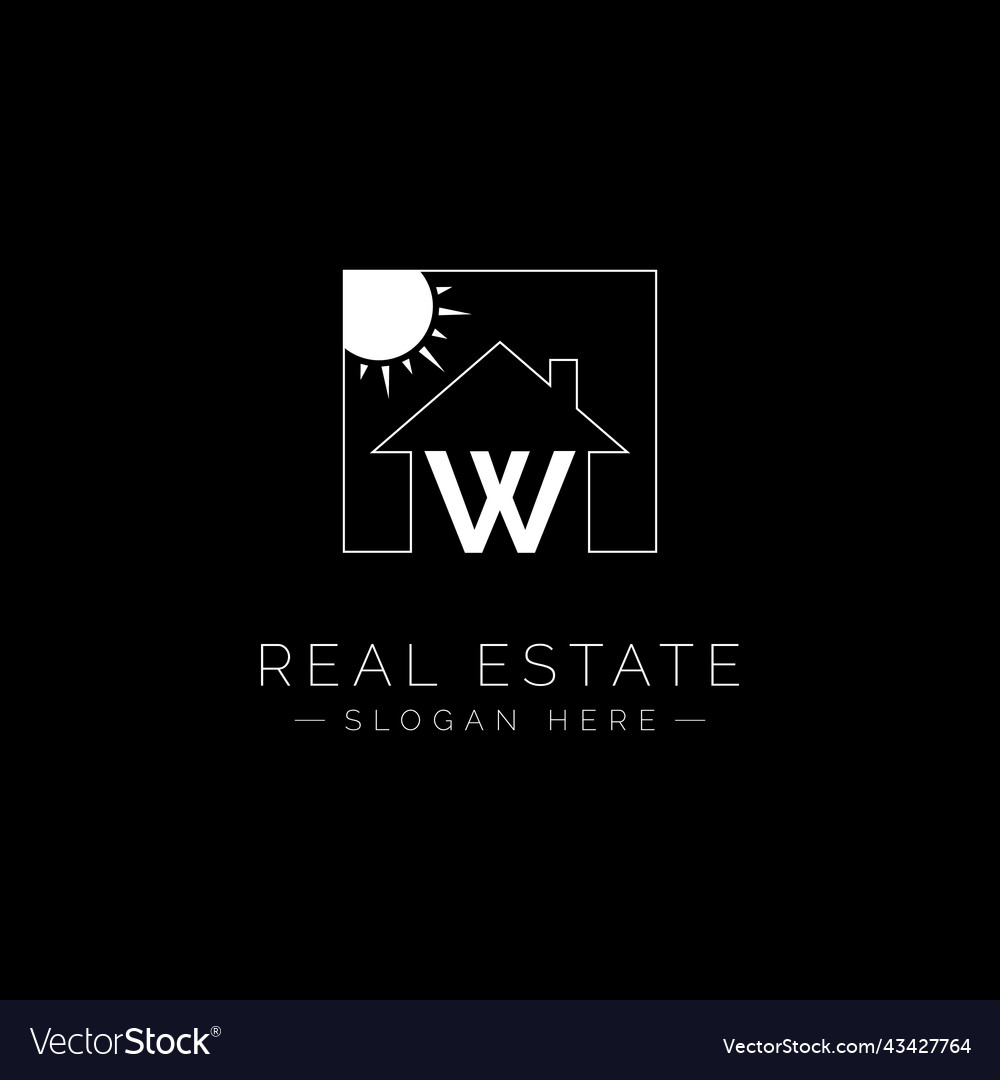 Real estate logo for letter w - home and house