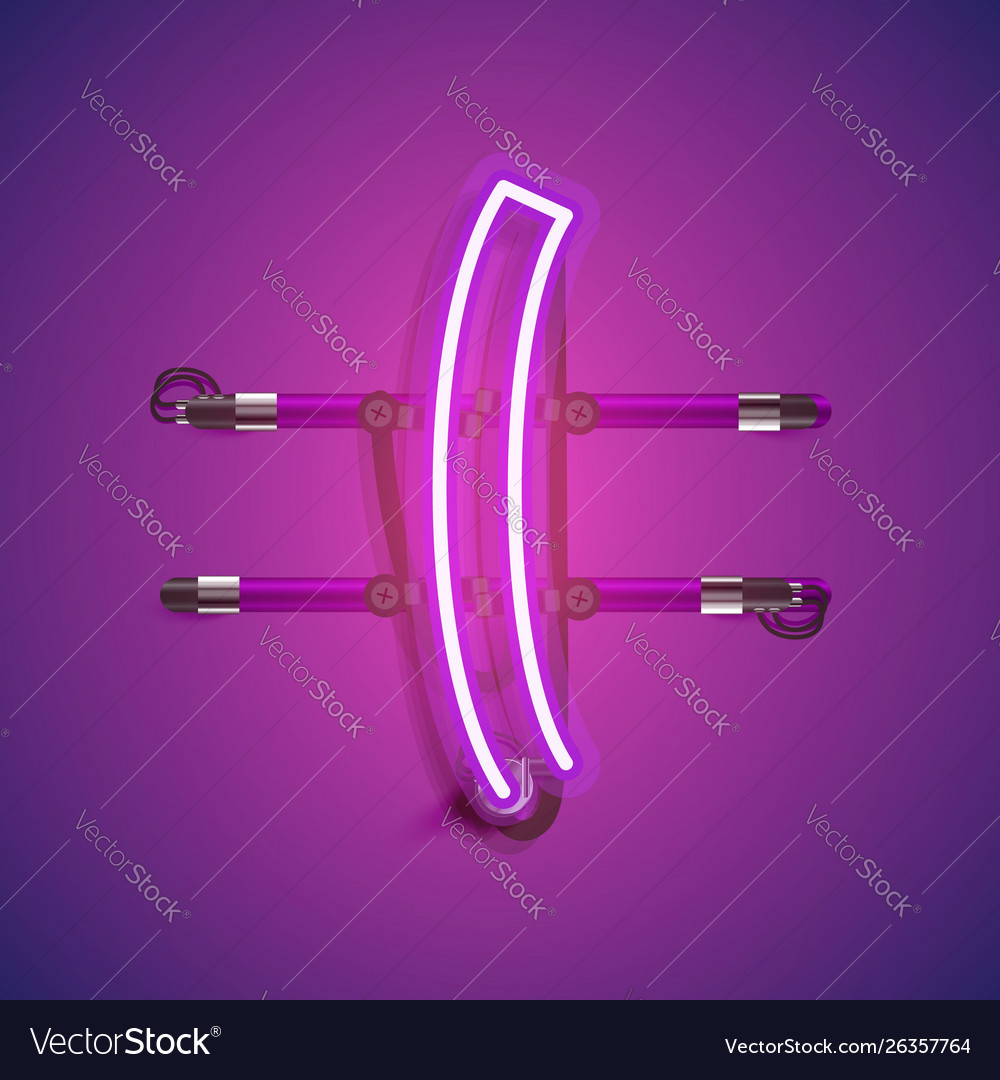 Realistic neon character with wires and console