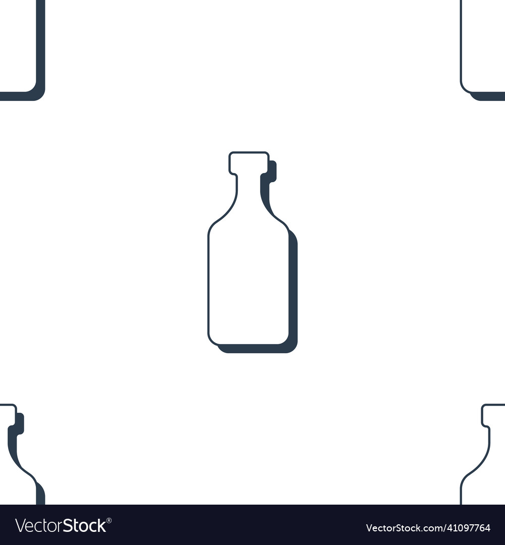 Rum bottles seamless pattern line art style vector image Rum bottles seamless pattern line art style