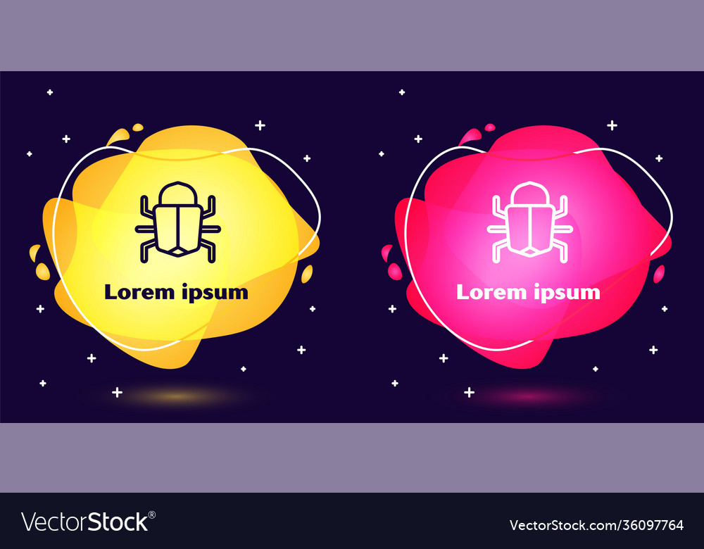 Set line system bug concept icon isolated on blue vector image Set line system bug concept icon isolated on blue