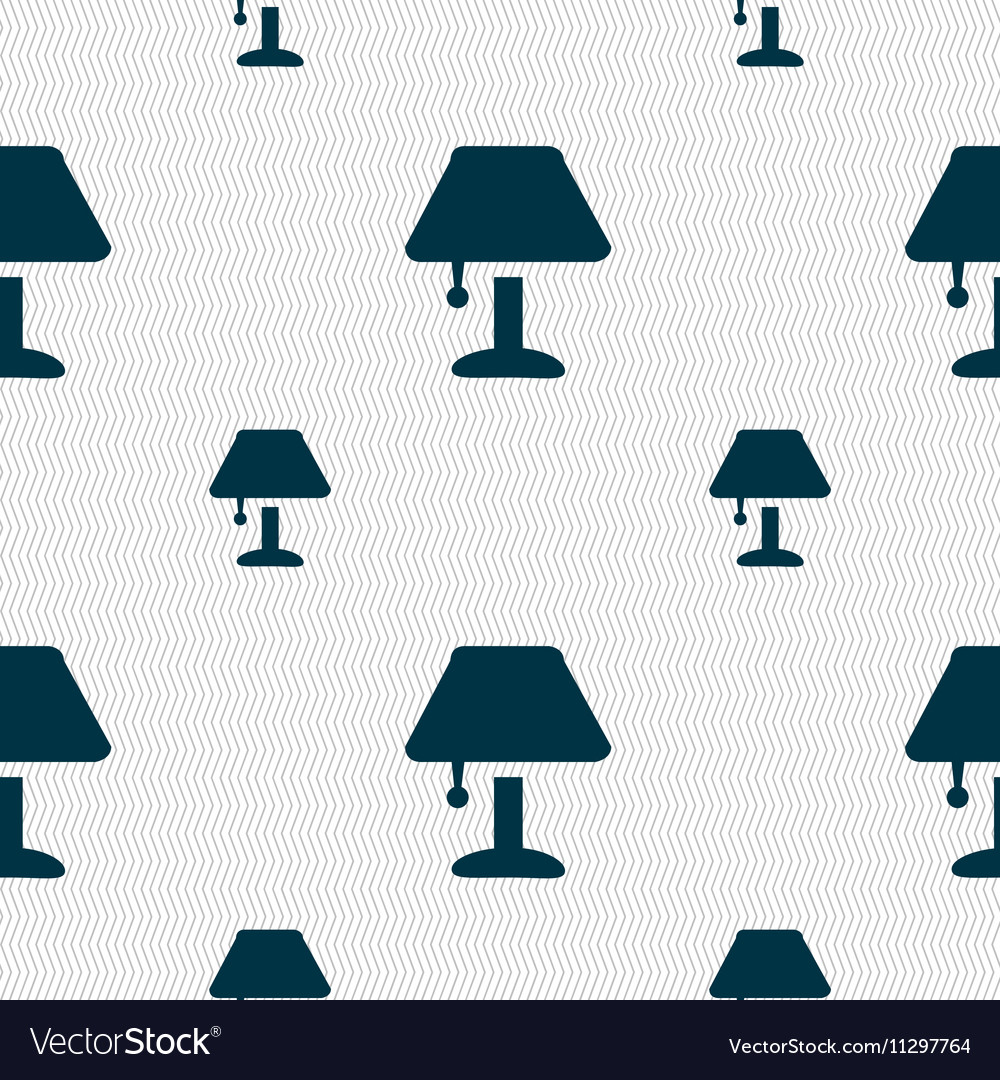 Table lamp icon sign seamless pattern