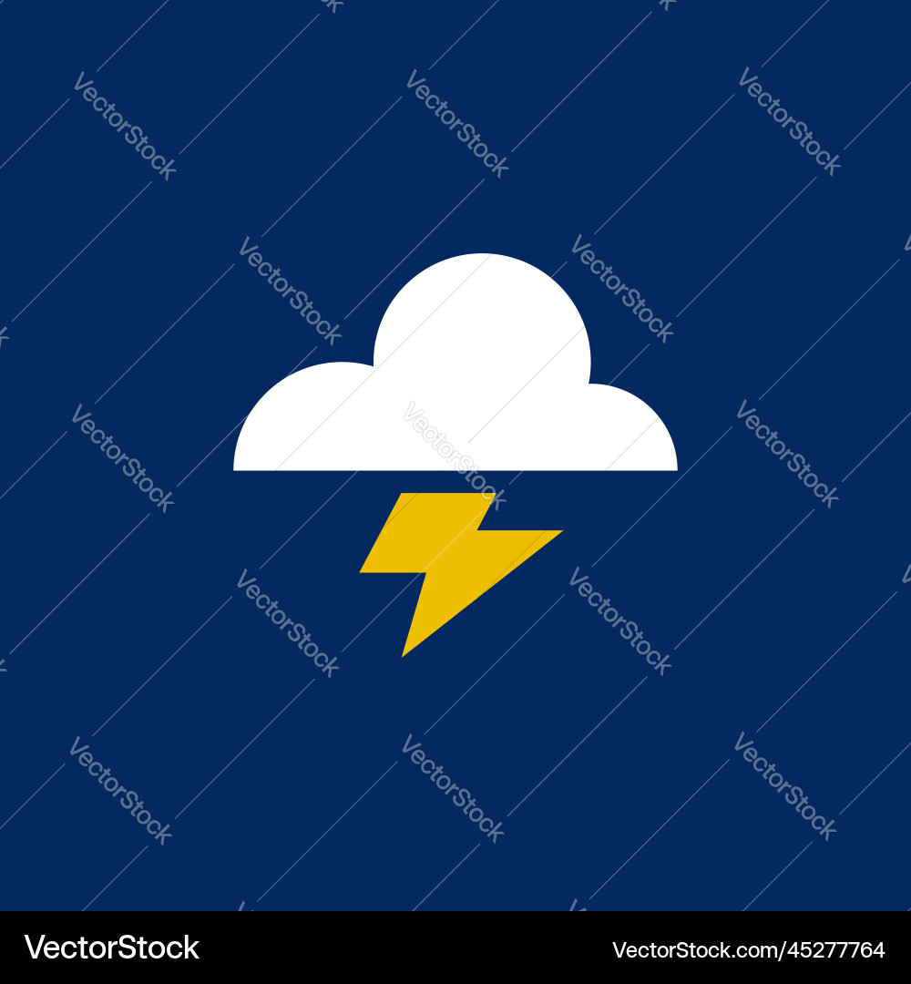 Thunder cloud glyph icon Royalty Free Vector Image