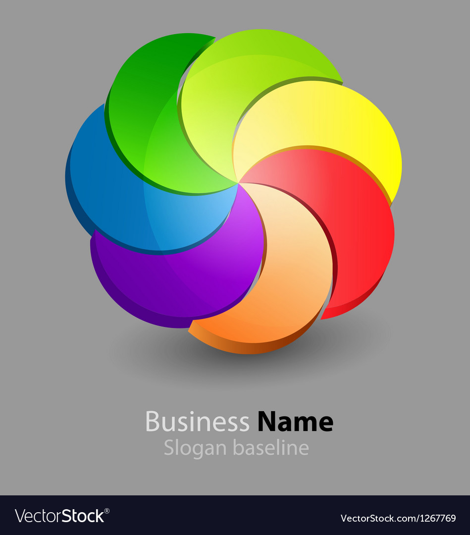 Abstract glossy 3d chromatic logo