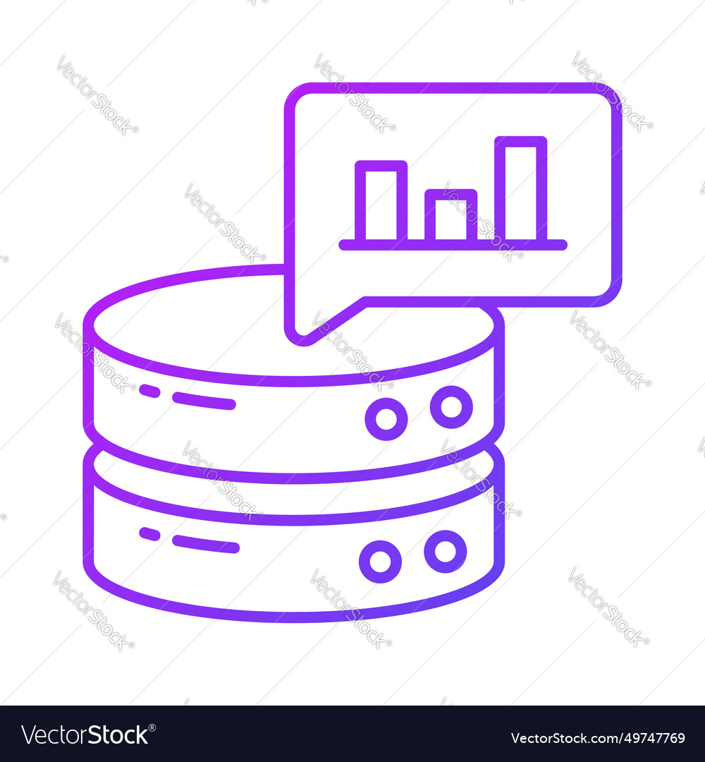 Bar chart with database showing concept