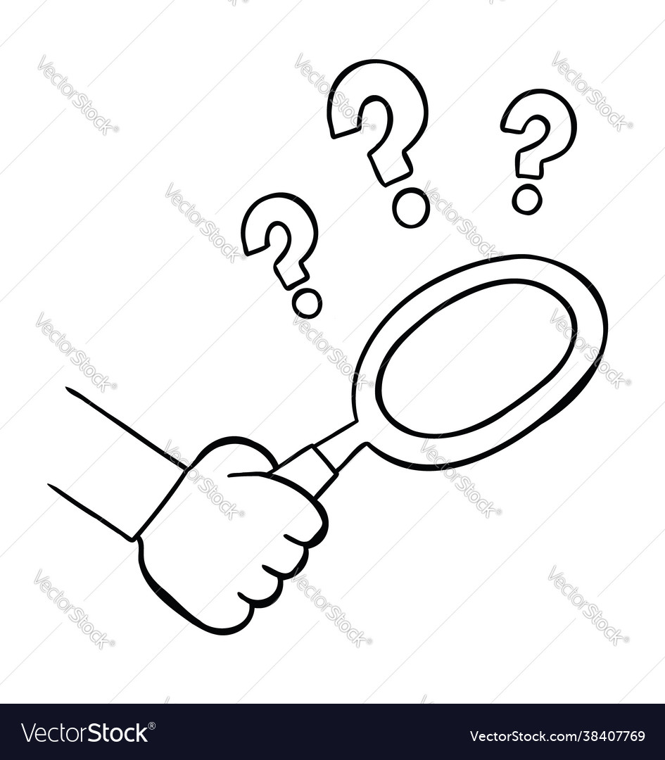 Cartoon hand holding magnifying glass Royalty Free Vector