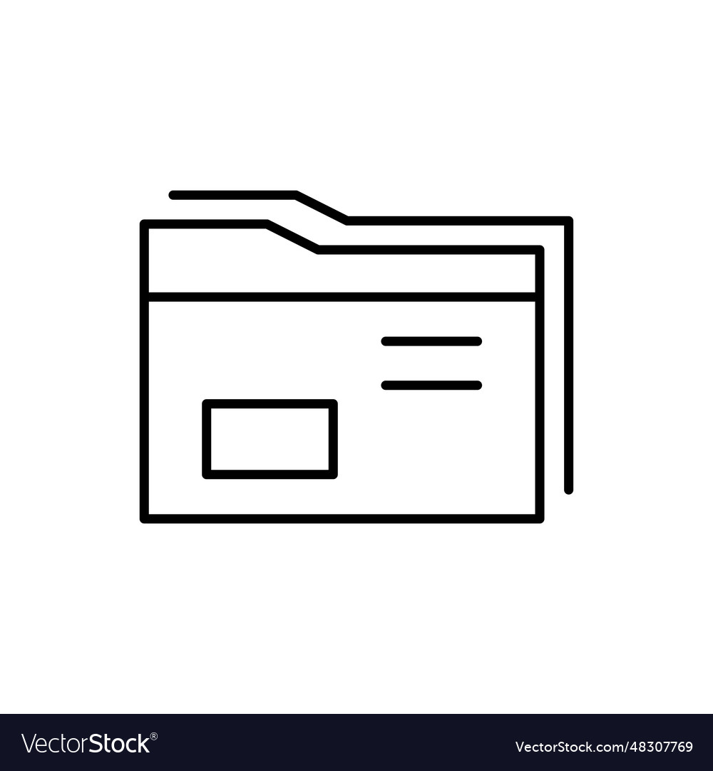 Document icon isolated on white background folder vector image Document icon isolated on white background folder
