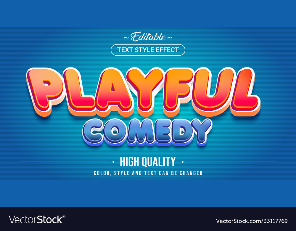 Editable text style effect - playful theme