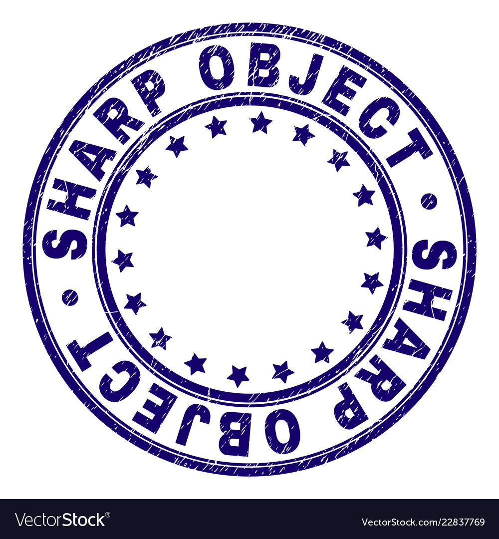 Grunge textured sharp object round stamp seal