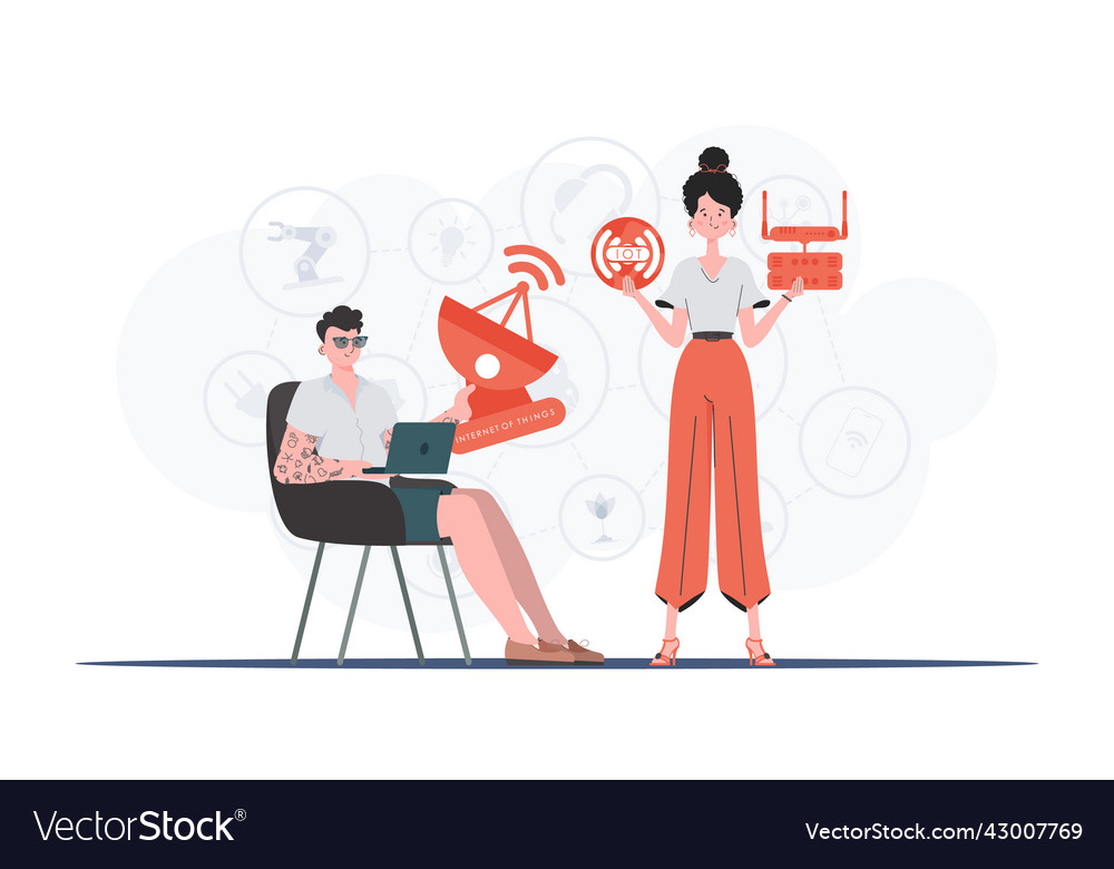 Internet of things and automation concept Vector Image Internet of things and automation concept