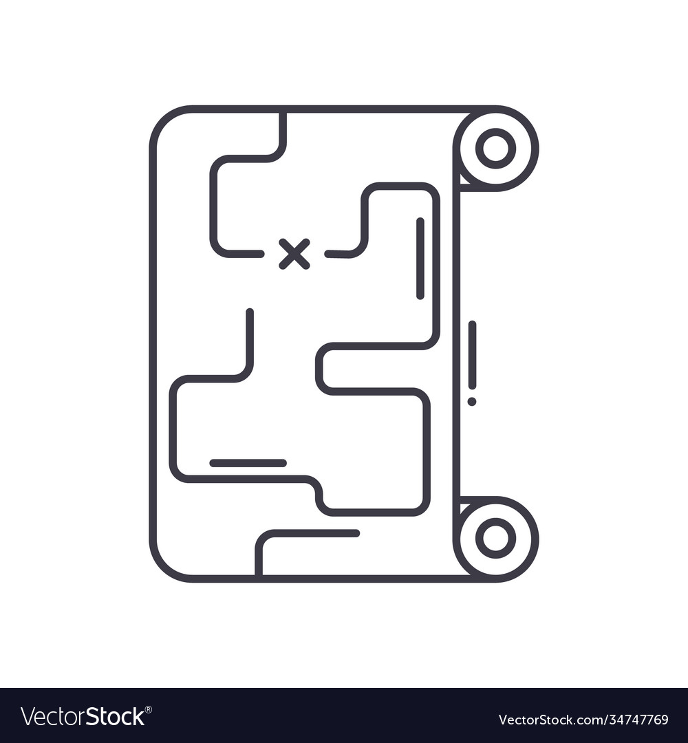 Map icon linear isolated thin line Vector Image Map icon linear isolated thin line