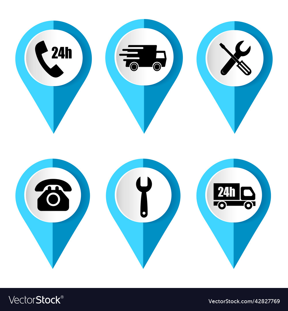 Map marker with icon of a service vector image Map marker with icon of a service