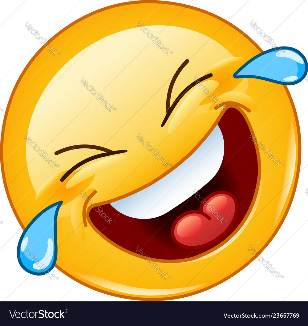 Rolling on the floor laughing with tears emoticon Vector Image