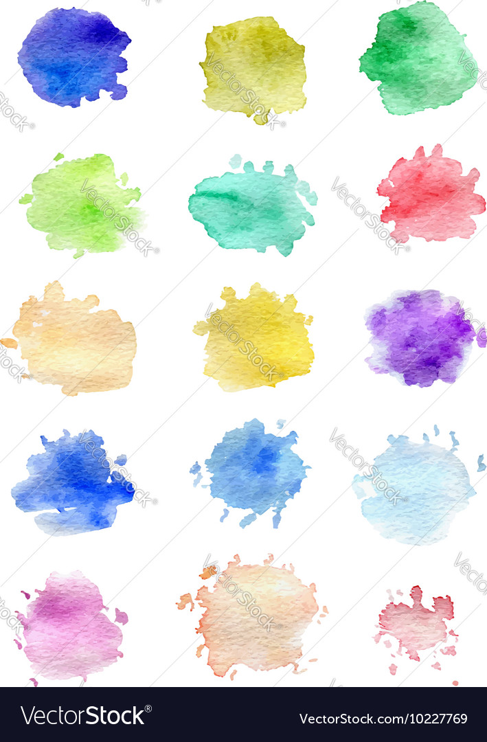 Set of abstract watercolor blots